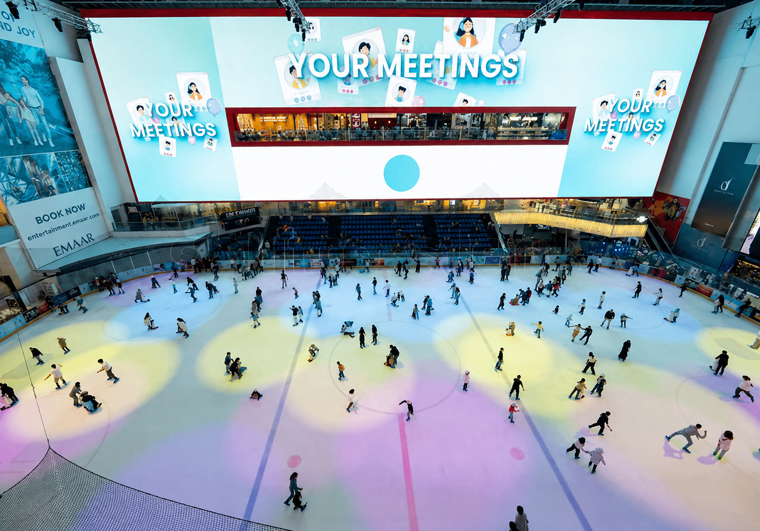 Dubai Mall Ice Rink digital screen